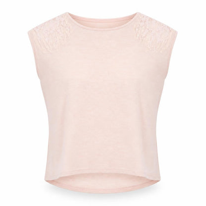 Front view of Apricot women’s pink rayon basic t-shirt, size S