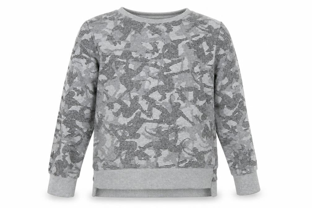United Colors of Benetton Boys Grey Geometric  Pullover Sweatshirt Size 7 Years