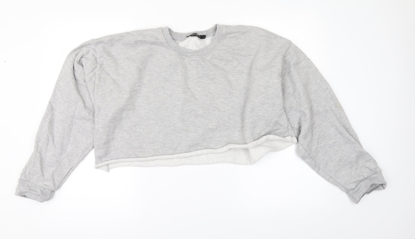 Nasty Gal Womens Grey   Pullover Sweatshirt Size L  - CROPPED