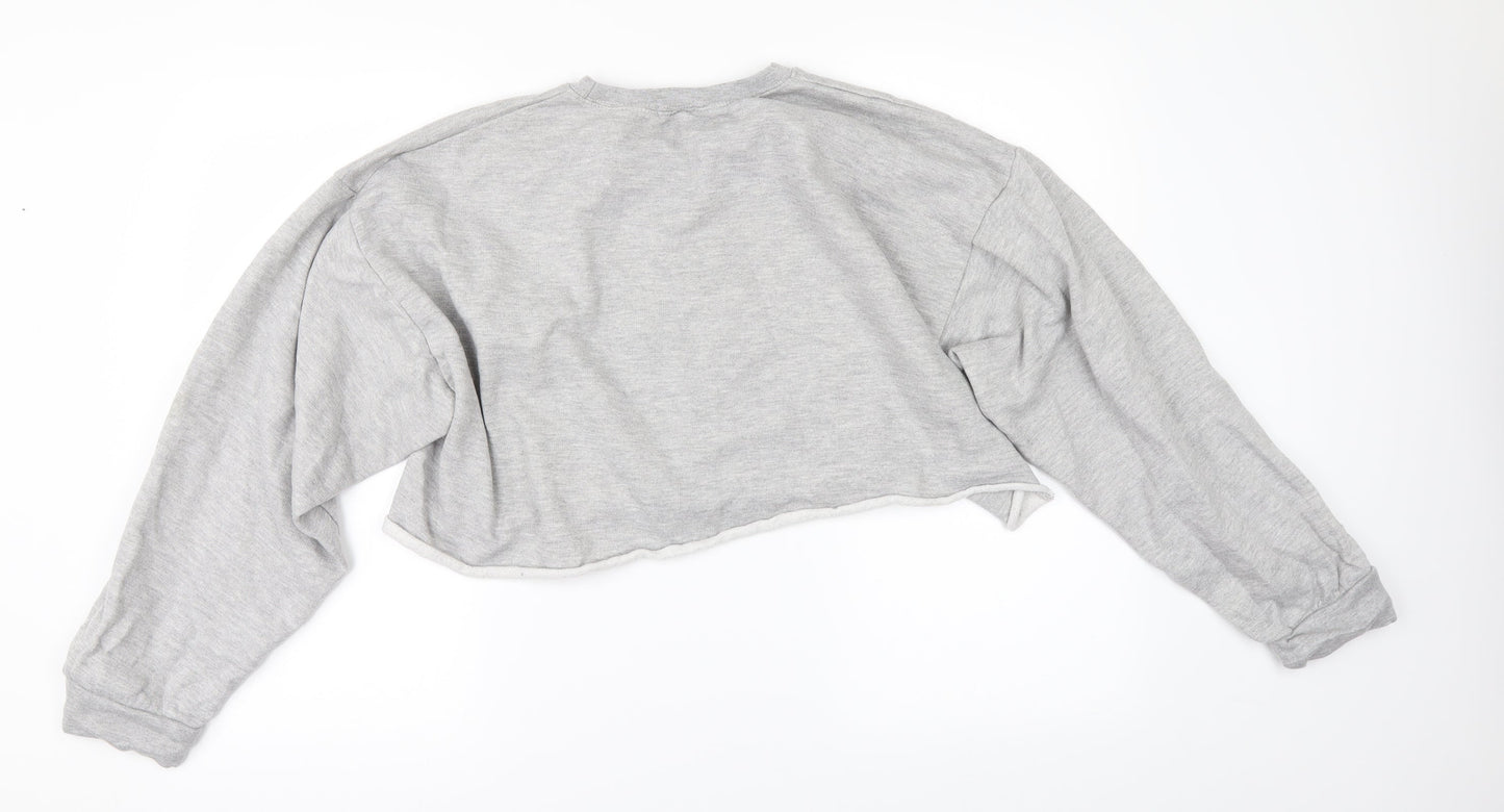 Nasty Gal Womens Grey   Pullover Sweatshirt Size L  - CROPPED