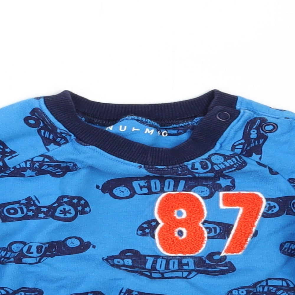 Nutmeg Boys Blue Geometric  Pullover Jumper Size 6-9 Months