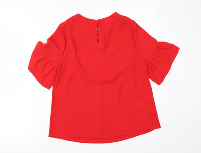 New Look Womens Red   Tunic Blouse Size 8