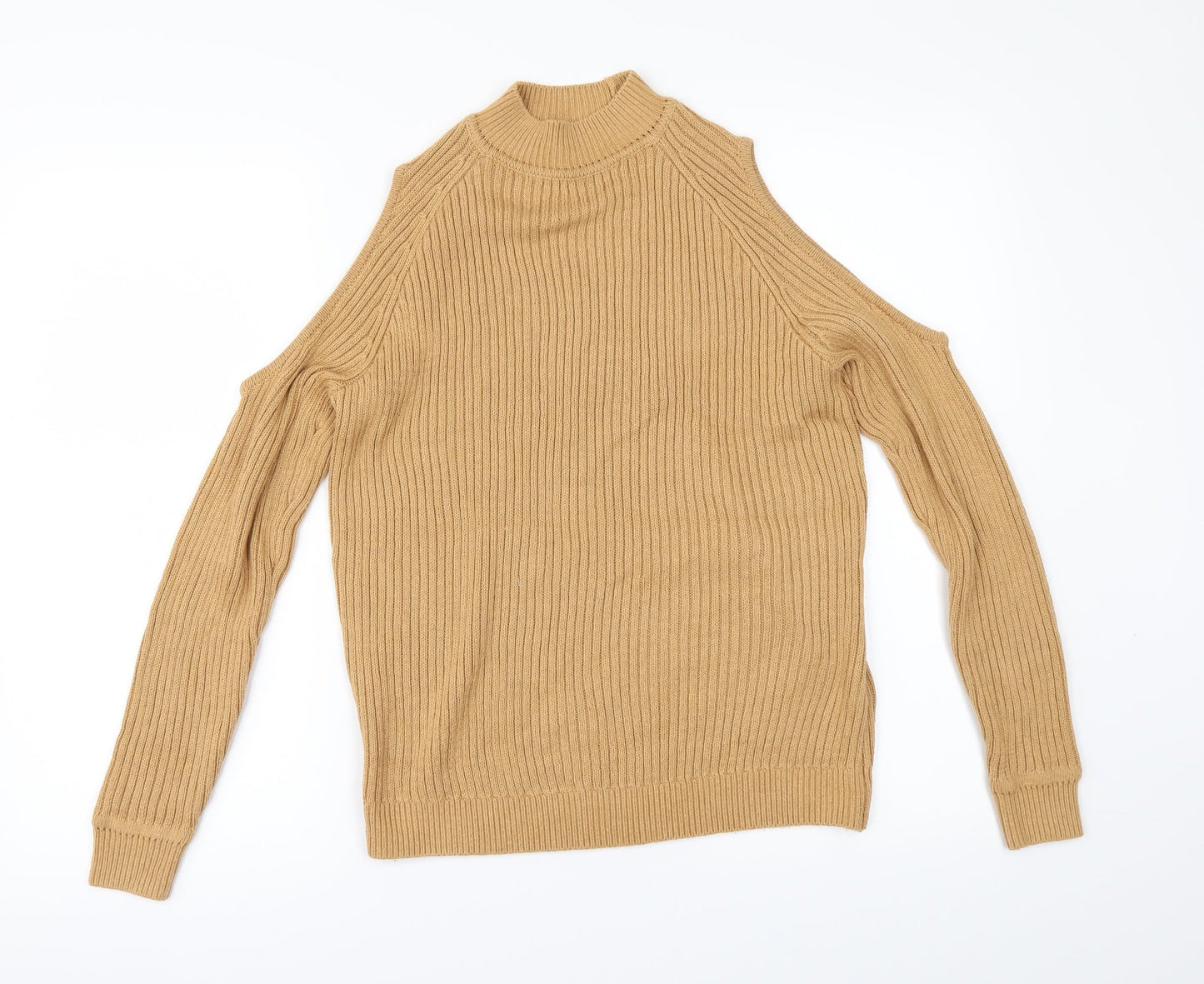 H&M Womens Beige   Pullover Jumper Size XS  - COLD SHOULDER