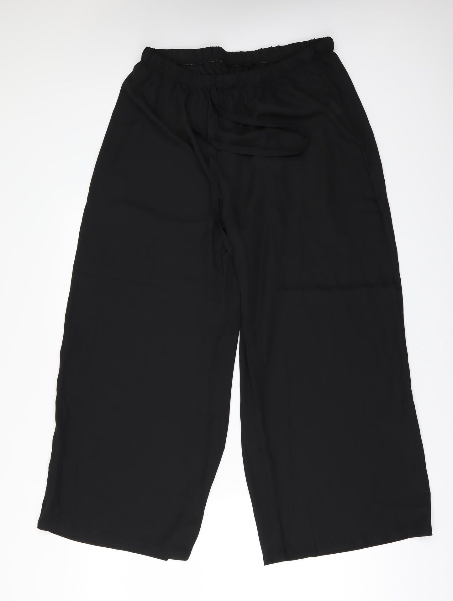 Preworn Womens Black   Trousers  Size XL L26 in - see through