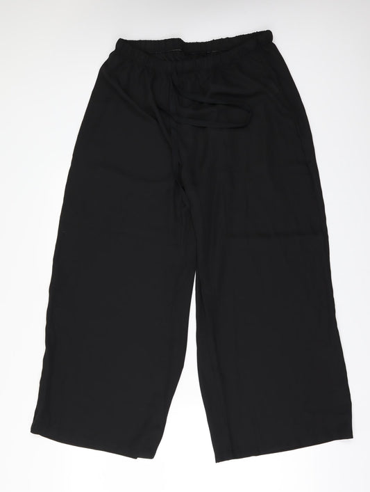 Preworn Womens Black   Trousers  Size XL L26 in - see through