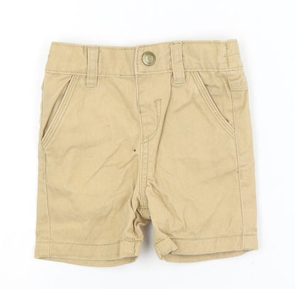 Front view of Mini Rebl Baby Beige Cargo Trousers, size 9-12, Months