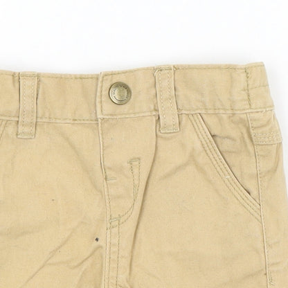 Close-up detail of Mini Rebl Baby Beige Cargo Trousers, size 9-12, Months