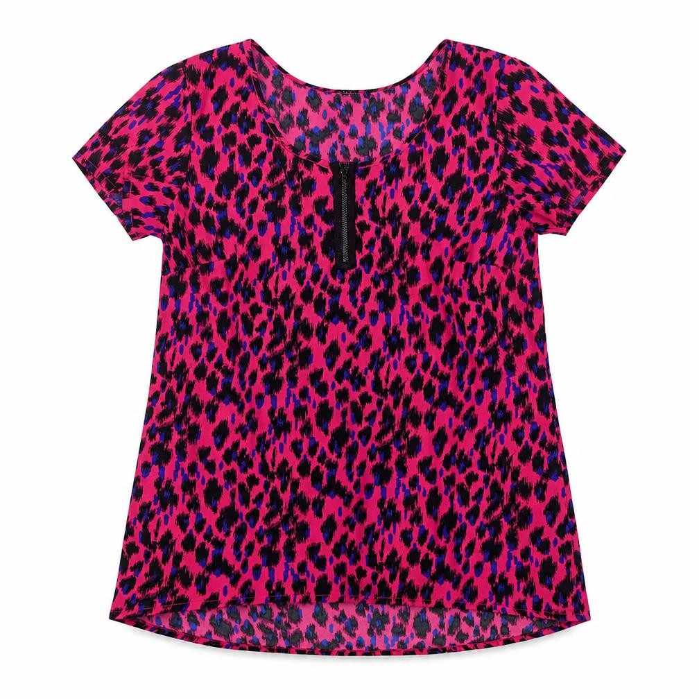 Joanna Hope Womens Pink Animal Print  Tunic T-Shirt Size 12