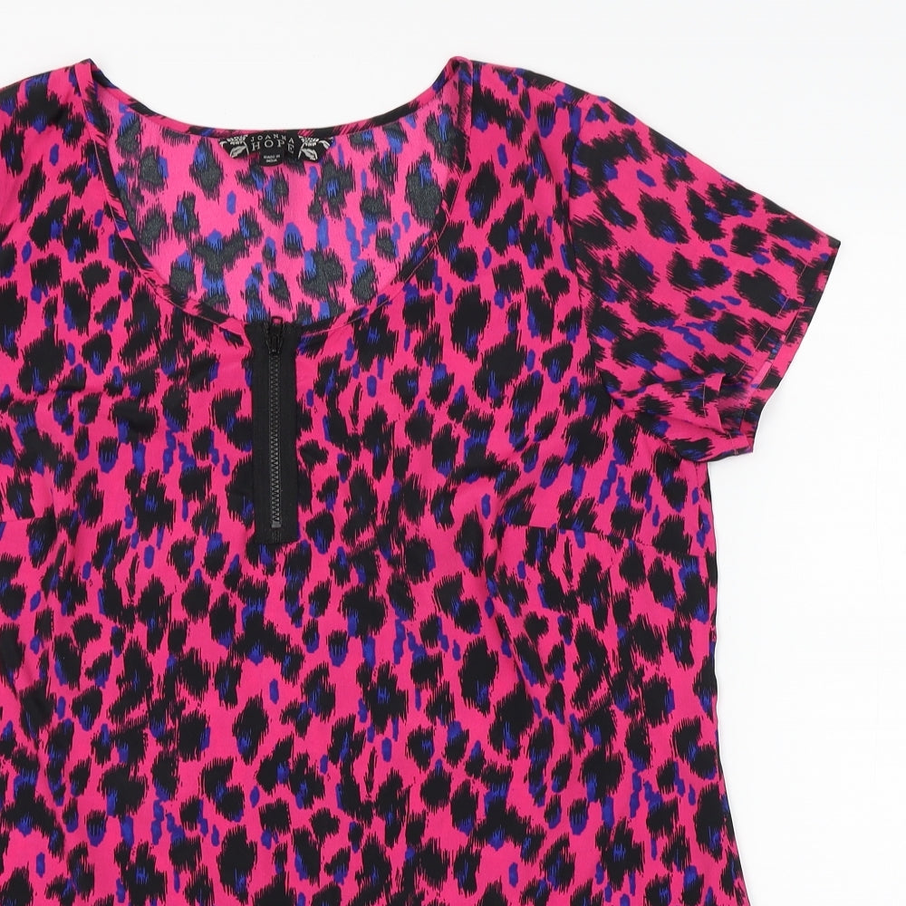 Joanna Hope Womens Pink Animal Print  Tunic T-Shirt Size 12