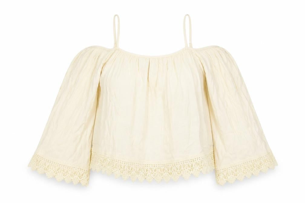 Divided by H&M Womens Ivory   Basic Blouse Size 12  - Lace detail