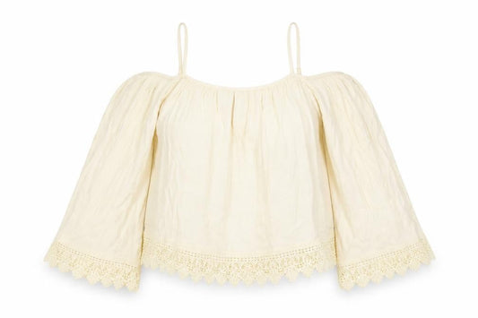 Divided by H&M Womens Ivory   Basic Blouse Size 12  - Lace detail