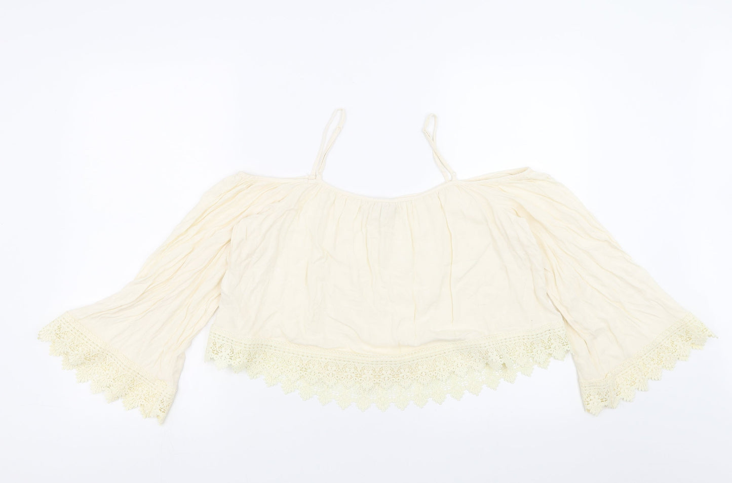 Divided by H&M Womens Ivory   Basic Blouse Size 12  - Lace detail