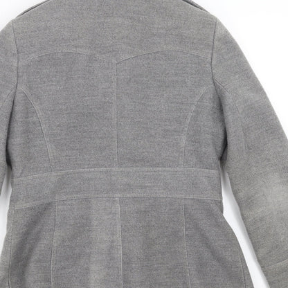 Brand and care label for F&F women’s grey jacket, size UK 8