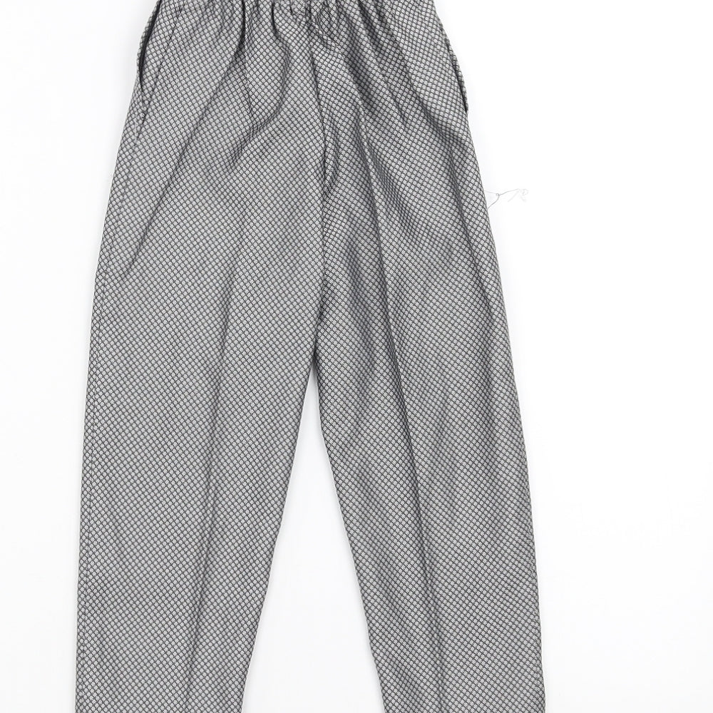 Preworn Boys Grey Geometric   Trousers Size 4 Years