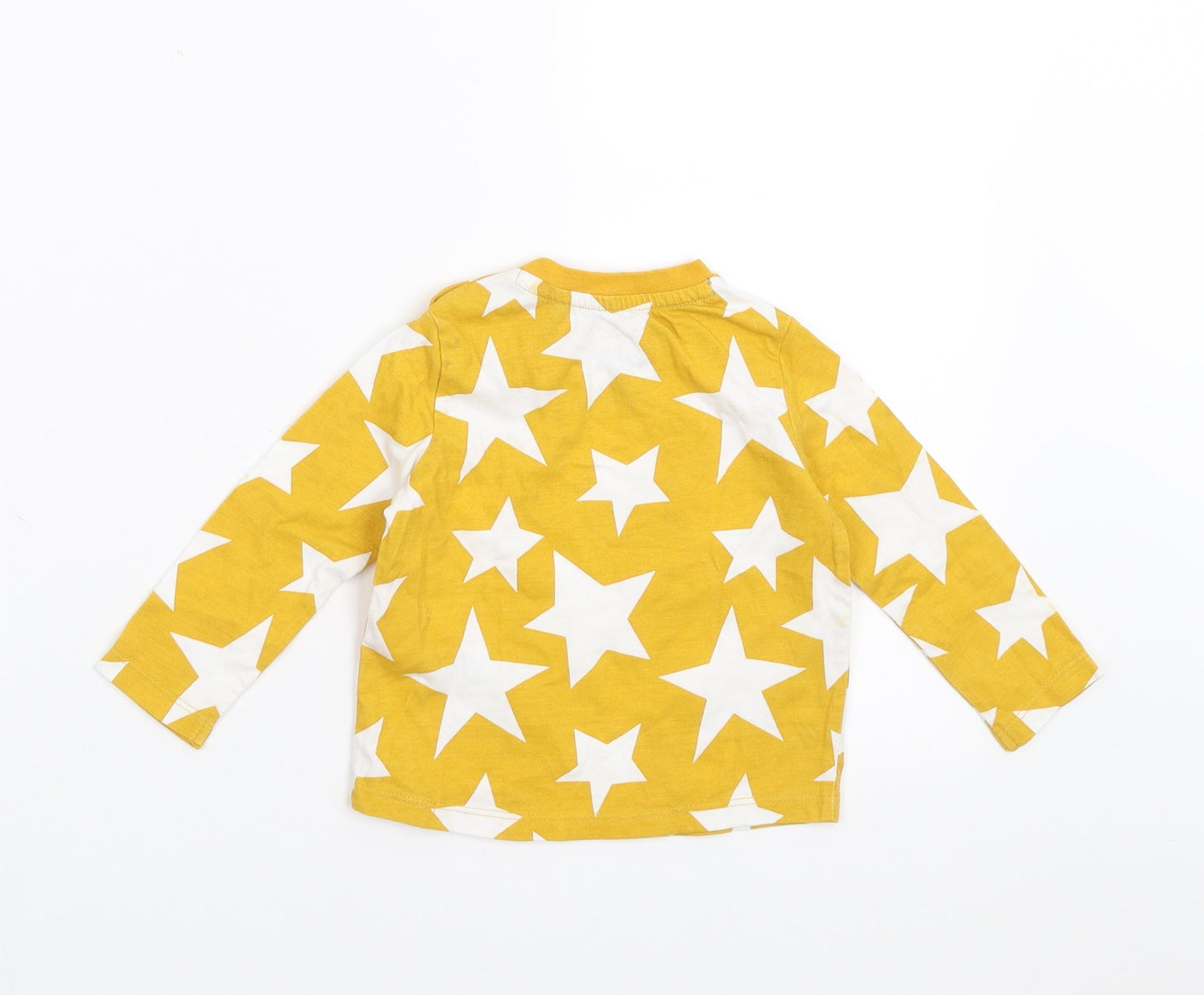 F&F Boys Yellow Geometric  Basic T-Shirt Size 6-9 Months  - Star pattern