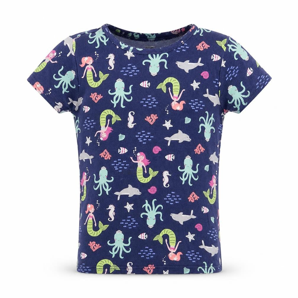 carters Girls Blue   Basic T-Shirt Size 12 Years  - mermaid