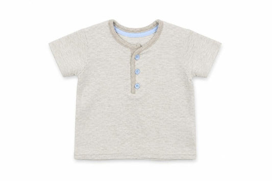 Front view of George boys’ beige basic t-shirt, size 3-6, months