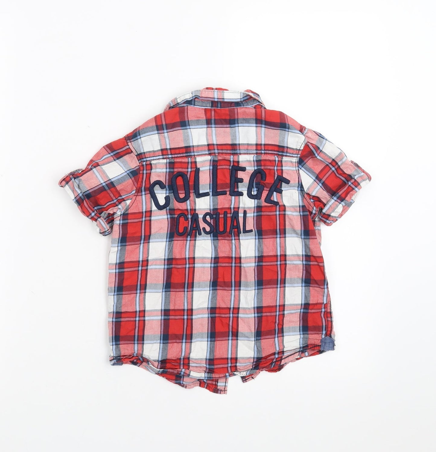 H&M Boys Red Check  Basic Button-Up Size 4-5 Years
