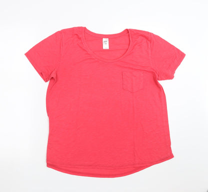 Front view of Now women’s pink basic t-shirt, size UK 14