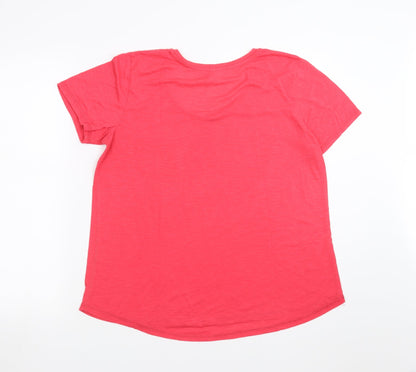 Back view of Now women’s pink basic t-shirt, size UK 14