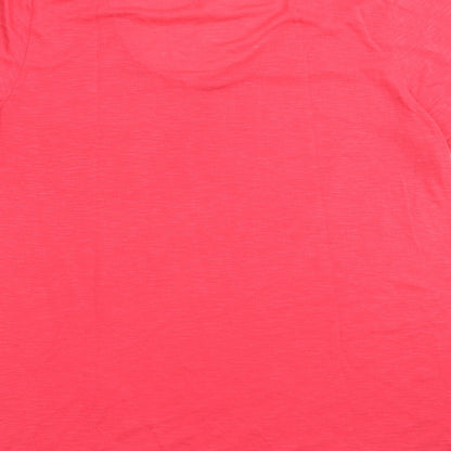 Brand and care label for Now women’s pink basic t-shirt, size UK 14