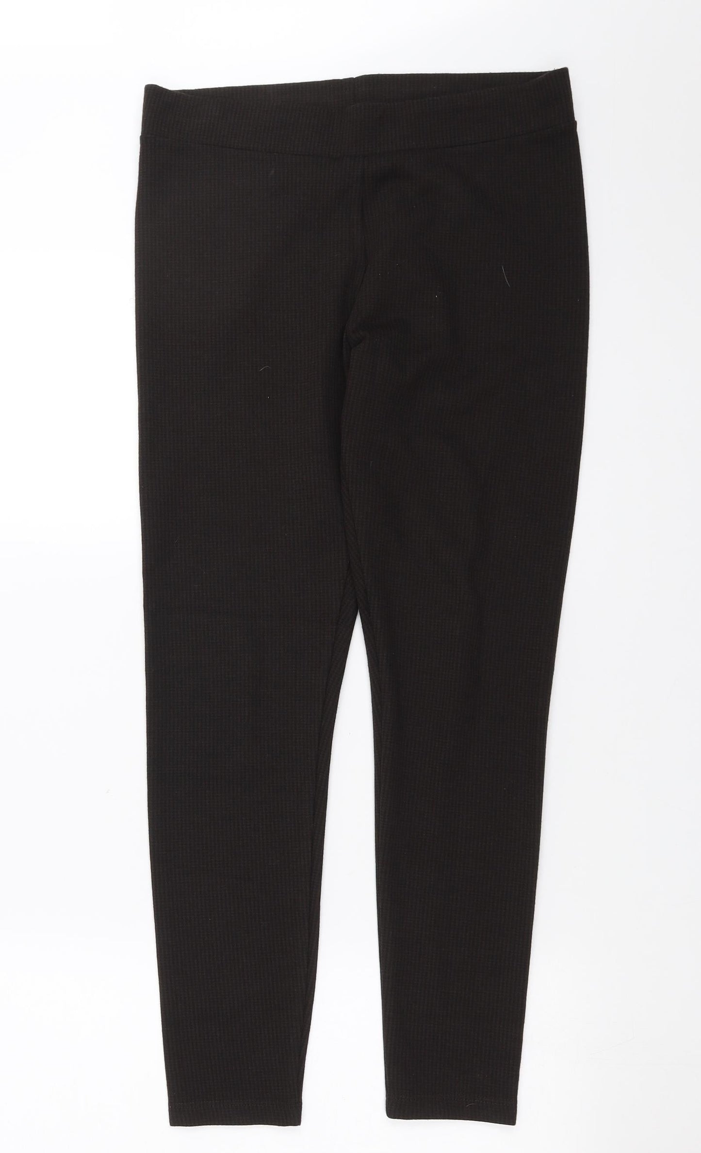 Marks and Spencer Womens Brown Houndstooth  Trousers  Size 12 L26 in