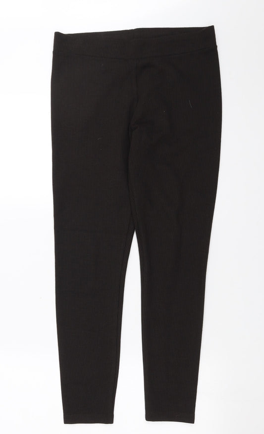 Marks and Spencer Womens Brown Houndstooth  Trousers  Size 12 L26 in