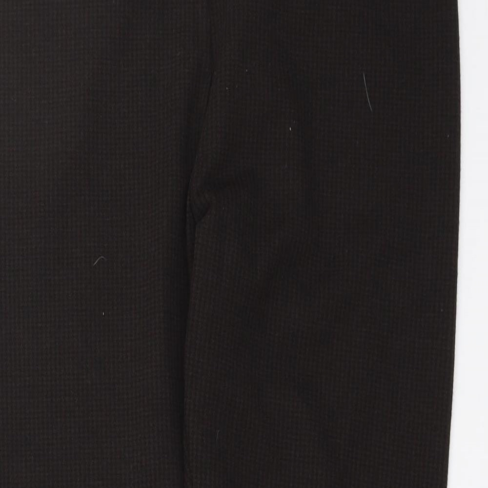 Marks and Spencer Womens Brown Houndstooth  Trousers  Size 12 L26 in