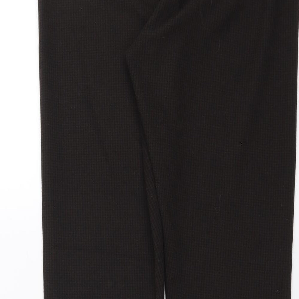 Marks and Spencer Womens Brown Houndstooth  Trousers  Size 12 L26 in