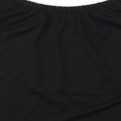 Brand and care label for Preworn women’s black basic t-shirt, size UK 16