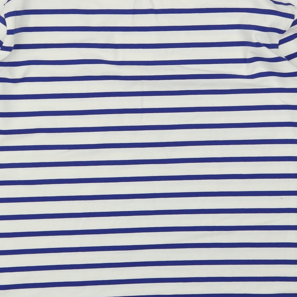 Preworn Womens Blue Striped  Basic Polo Size M