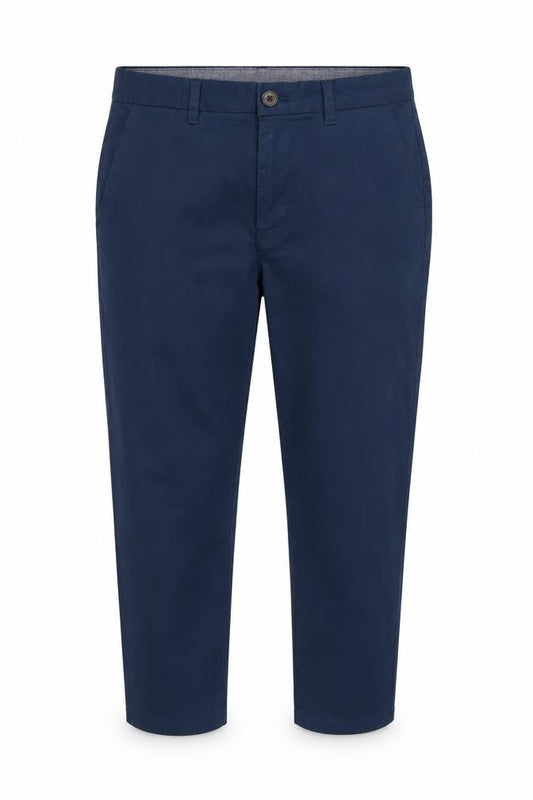 Front view of Next women’s blue capri trousers, size UK 32, in, 25-inch leg