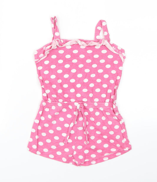 Nutmeg Girls Pink Spotted  Jumpsuit One-Piece Size 2-3 Years