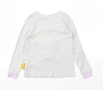 Back view of Marks & Spencer girls’ grey animal print basic t-shirt, size 5-6, years