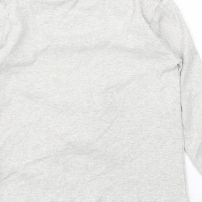 Brand and care label for Marks & Spencer girls’ grey animal print basic t-shirt, size 5-6, years