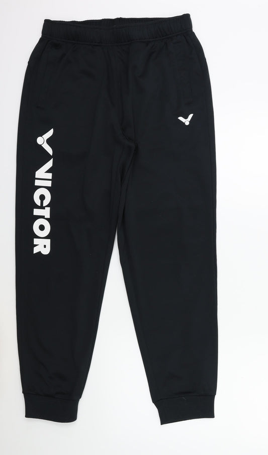 VICTOR Mens Black   Sweatpants Trousers Size M L27 in