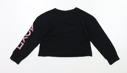Back view of Next girls’ black pullover sweatshirt, size 8, years - playstation