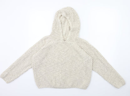Front view of River Island women’s beige knit jumper, size UK 10