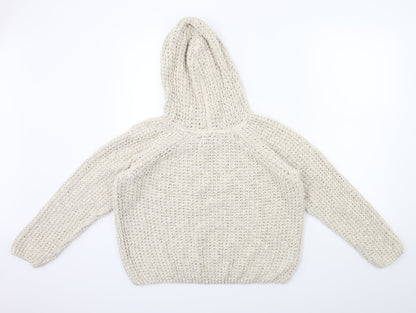 Back view of River Island women’s beige knit jumper, size UK 10
