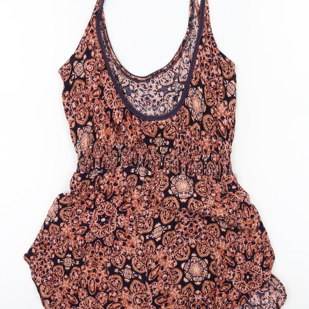 Ecote Womens Red Floral  Playsuit One-Piece Size S