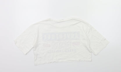 Back view of H&M girls’ white basic t-shirt, size 9-10, years