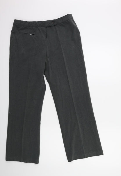 Additional front view of Autonomy women’s grey trousers, size UK 14, 28-inch leg