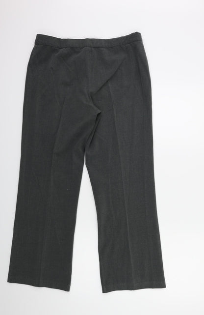 Back view of Autonomy women’s grey trousers, size UK 14, 28-inch leg