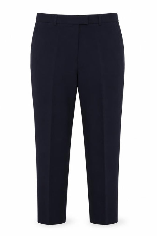 Front view of Papaya women’s blue trousers, size UK 12, 25-inch leg