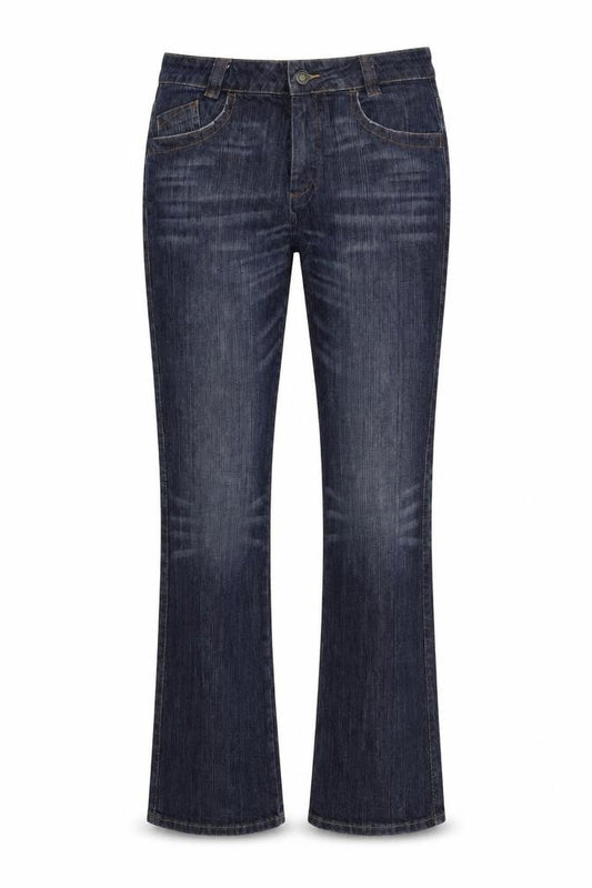 Front view of Love jeans women’s blue denim straight jeans, size UK 36, in, 30-inch leg