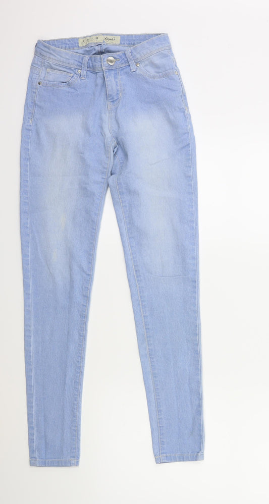 Denim & Co. Womens Blue  Denim Skinny Jeans Size 6 L28 in