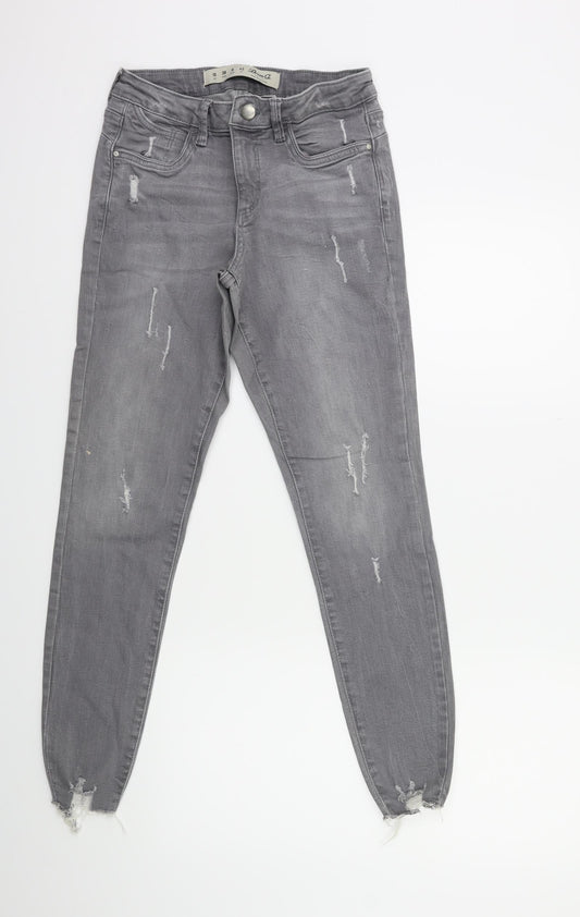 Denim & Co. Womens Grey  Denim Skinny Jeans Size 10 L27 in