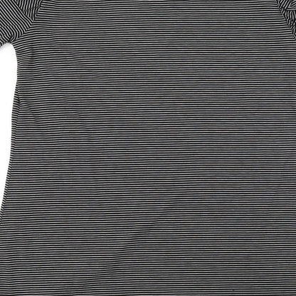 Brand and care label for Papaya women’s black striped a-line, size UK 12