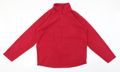 Front view of explore 360 women’s pink henley jumper, size UK 14