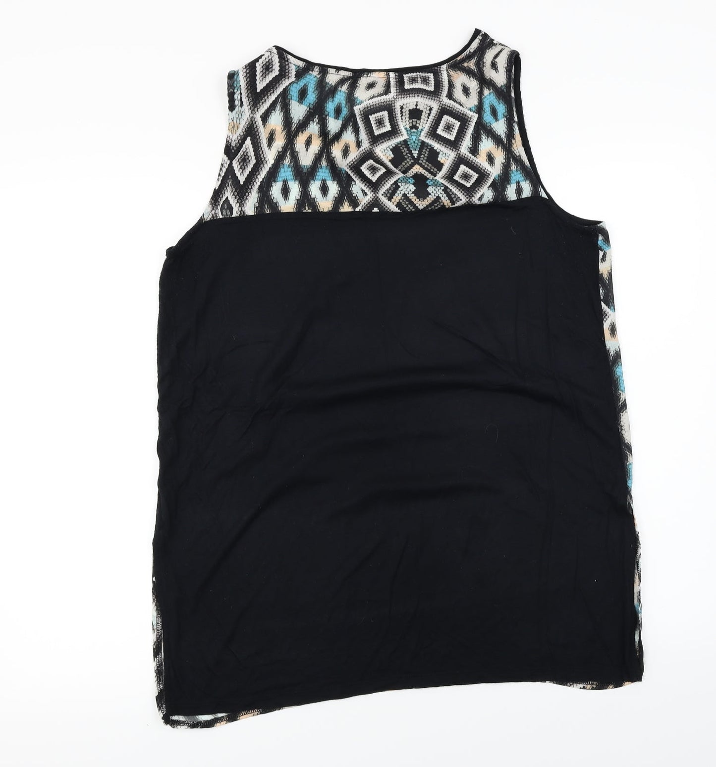 Warehouse Womens Black Herringbone  Basic Blouse Size 16